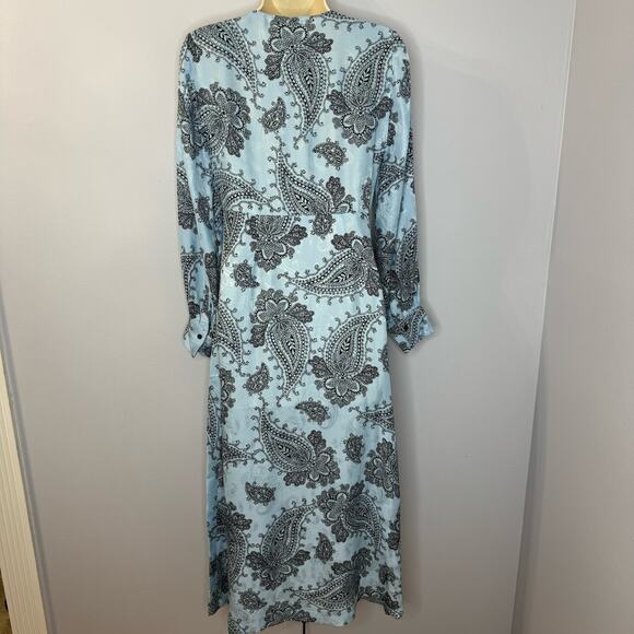 Sandro Paris Printed Silk Beane Jacquard Button Down A Line Midi Dress Classic S - Picture 4 of 16